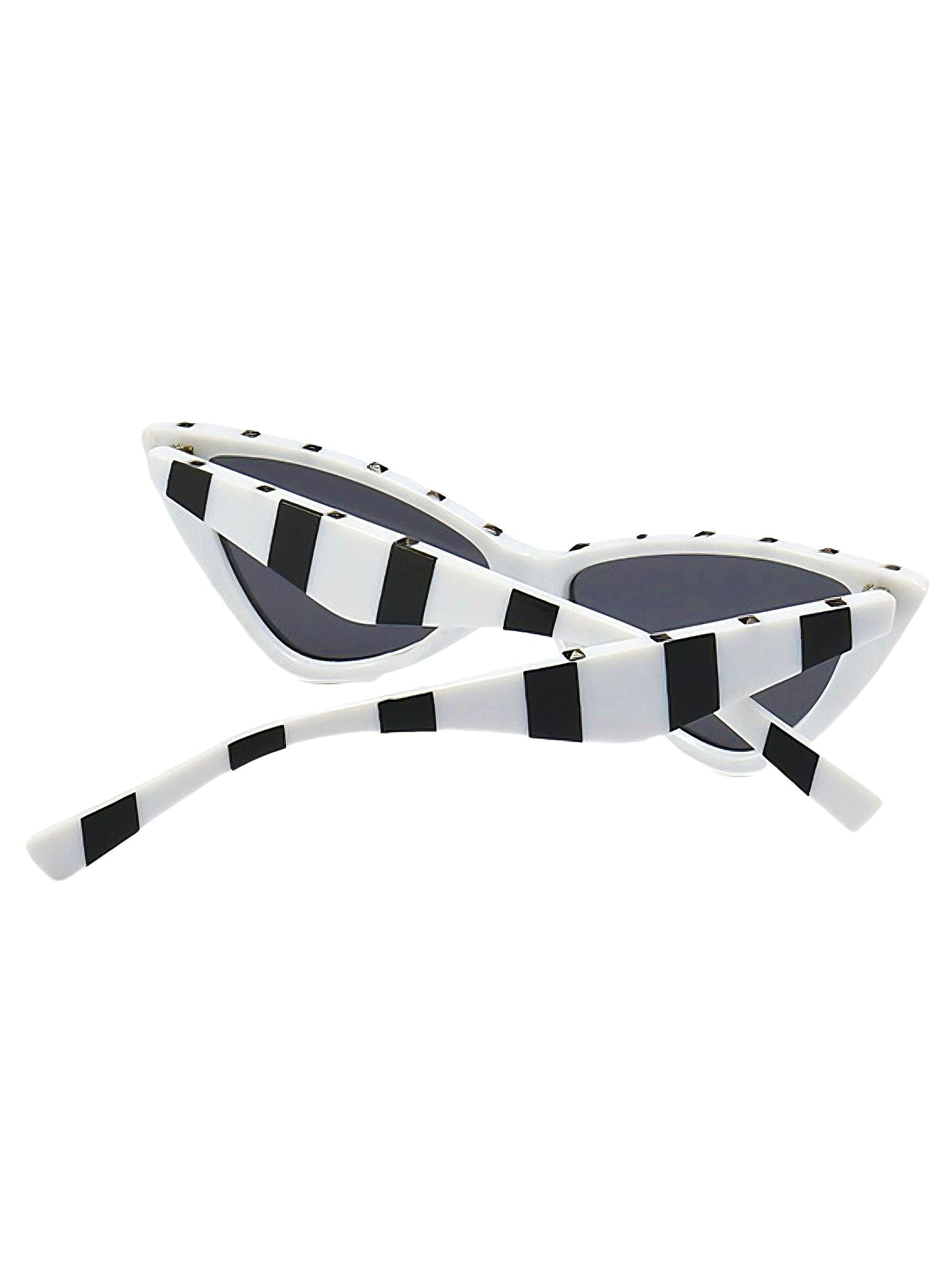 Classic Vintage Striped Cat Eye Sunglasses