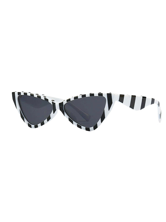 Classic Vintage Striped Cat Eye Sunglasses