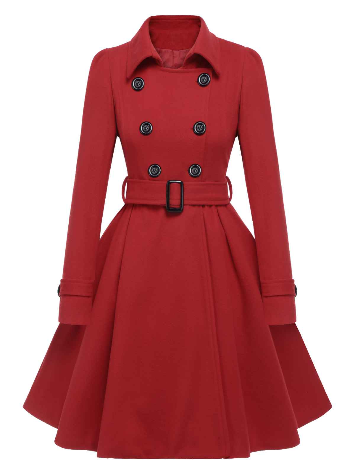 1950s Solid Color Lapel Slim Coat