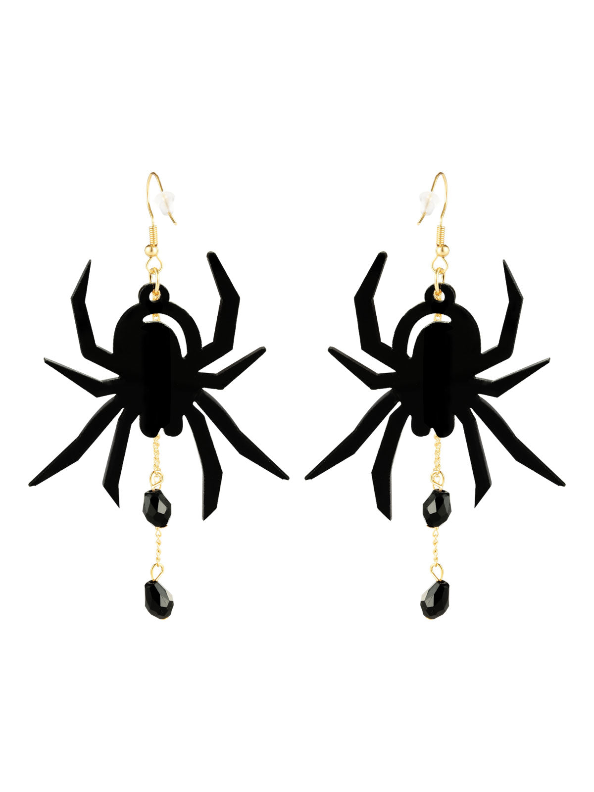 Halloween Black Spider Dangle Earrings