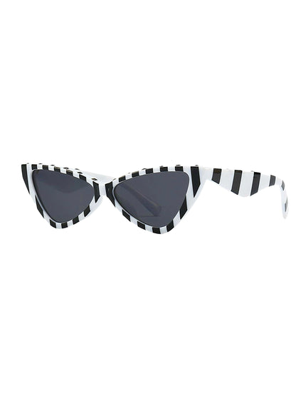 Classic Vintage Striped Cat Eye Sunglasses