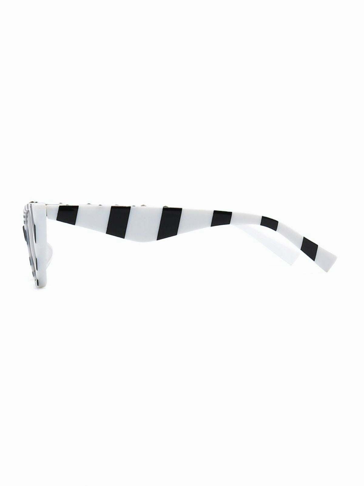 Classic Vintage Striped Cat Eye Sunglasses