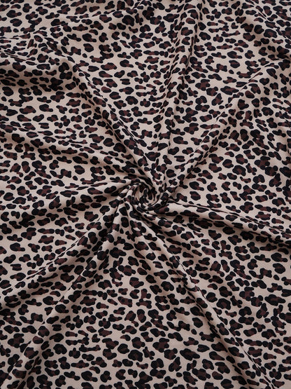 1960s Leopard Print Lace Trim Halter Nightgown