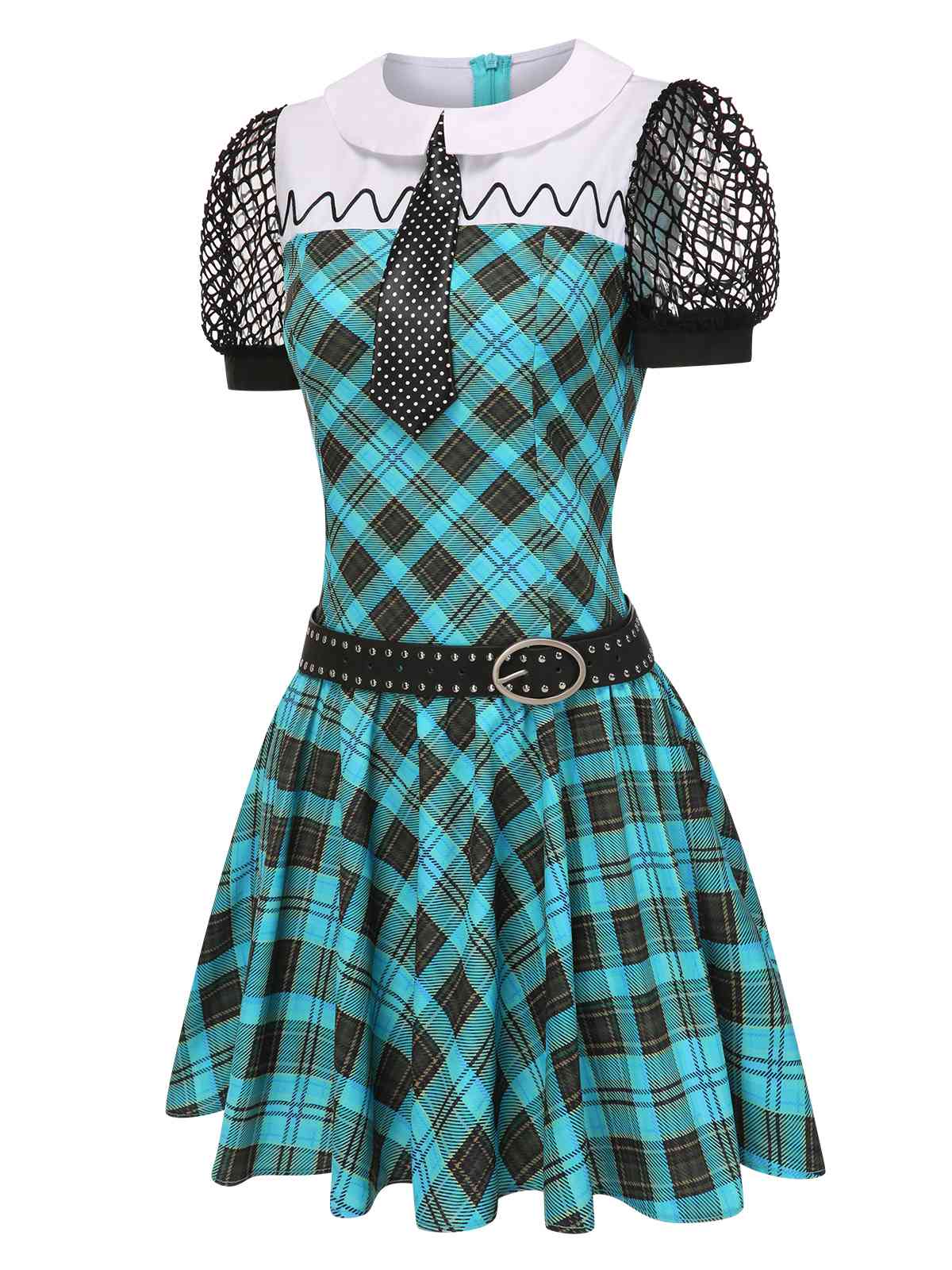 [Pre-Sale] Blue 1970s Plaid Peter Pan Collar Frankie Stein Dress