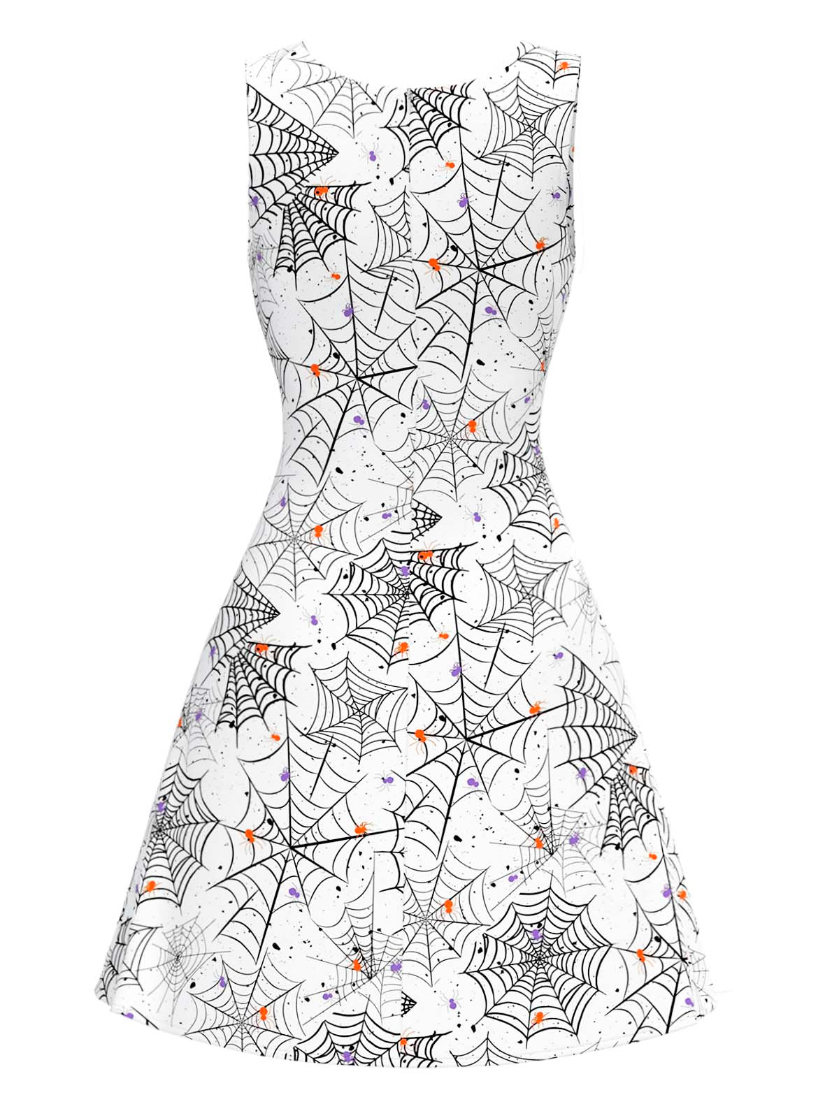[Pre-Sale] Black & White 1960s Horror Spider Web Dress