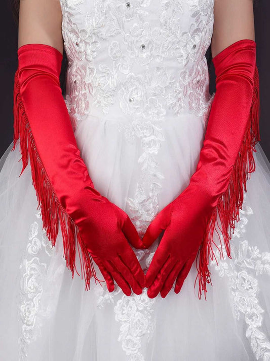 Vintage Fringe Opera & Party Long Gloves