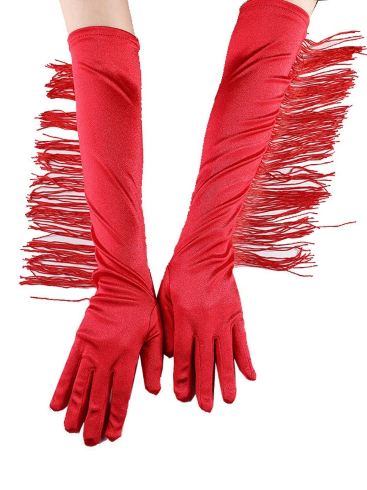 Vintage Fringe Opera & Party Long Gloves