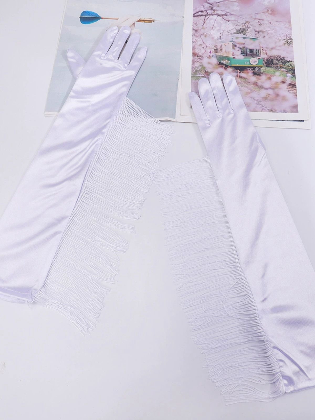 Vintage Fringe Opera & Party Long Gloves