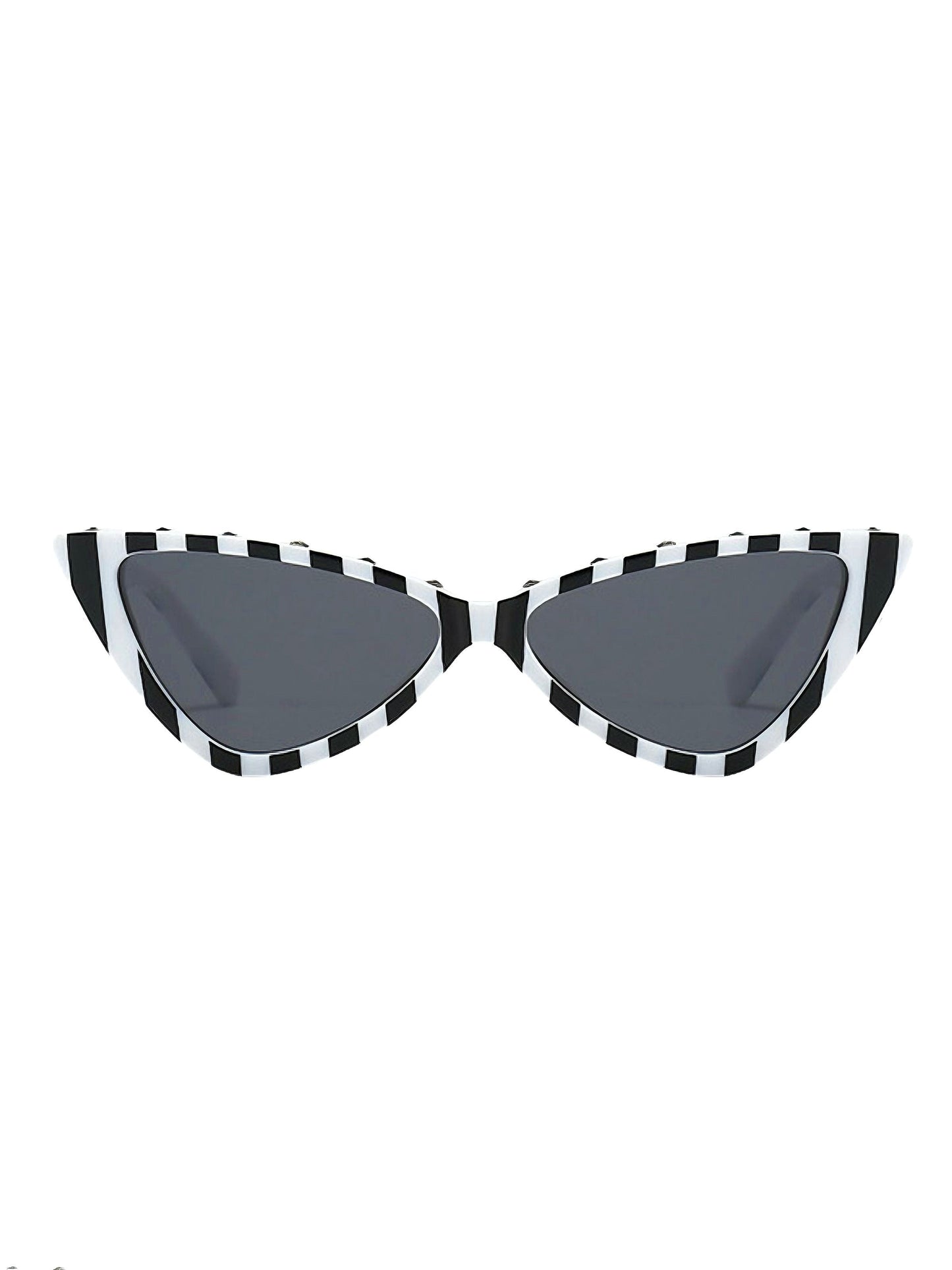 Classic Vintage Striped Cat Eye Sunglasses