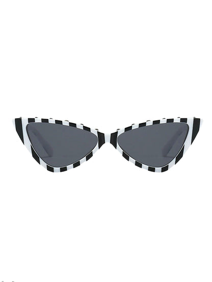 Classic Vintage Striped Cat Eye Sunglasses